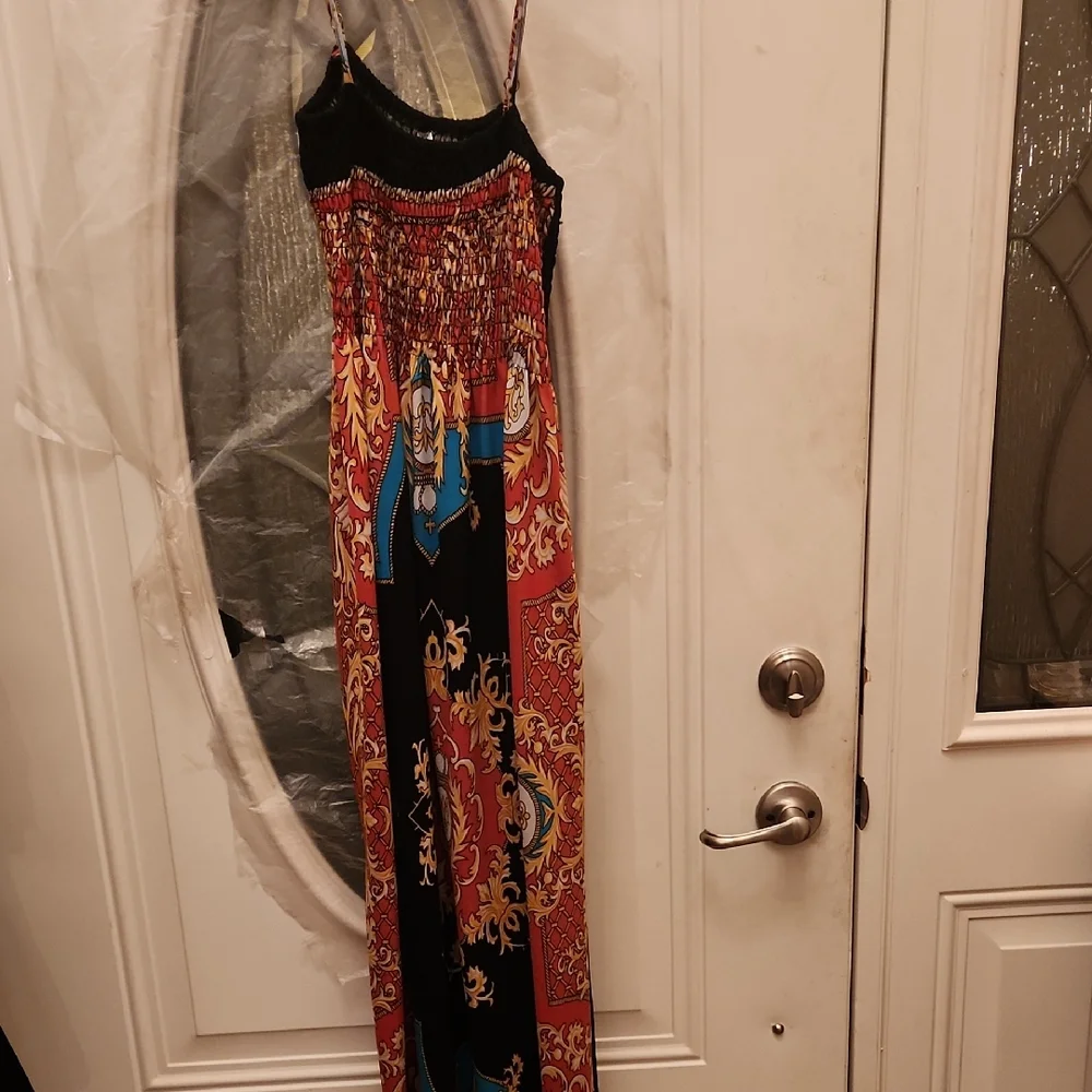India Boutique Black and Red Paisley Dress - Picture 1 of 3